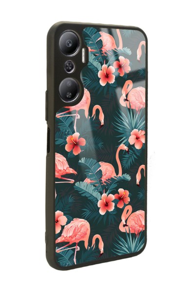 İnfinix Hot 20 Flamingo Leaf Tasarımlı Glossy Telefon Kılıfı