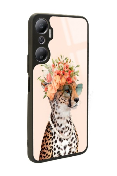 İnfinix Hot 20 İnfluencer Leopar Kedi Tasarımlı Glossy Telefon Kılıfı