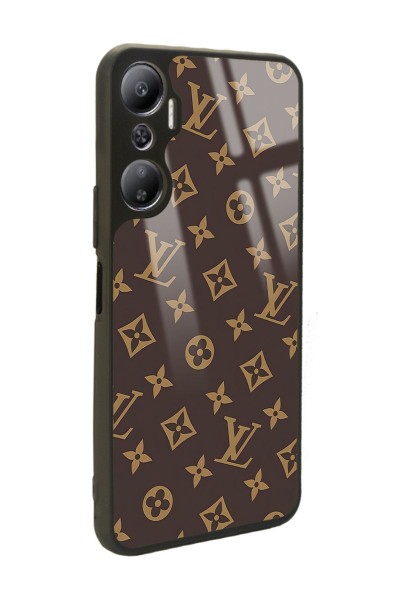 İnfinix Hot 20 Kahverengi LV Tasarımlı Glossy Telefon Kılıfı