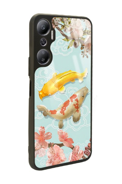 İnfinix Hot 20 Koi Balığı Tasarımlı Glossy Telefon Kılıfı