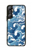 İnfinix Hot 20 Mavi Dalga Tasarımlı Glossy Telefon Kılıfı