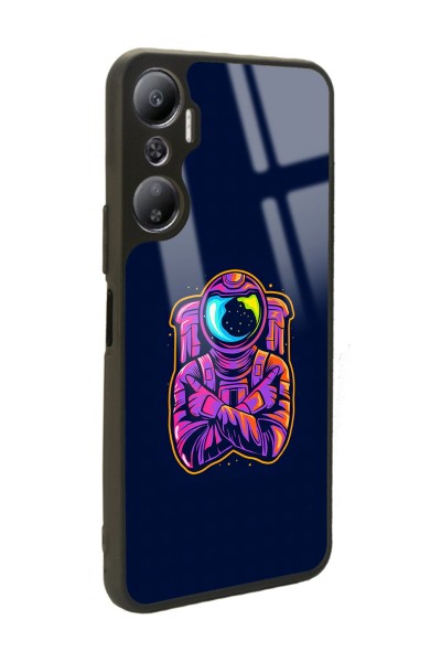 İnfinix Hot 20 Neon Astronot Tasarımlı Glossy Telefon Kılıfı