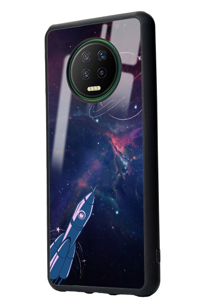 Infinix Note 7 Space Uyumlu Rocket Tasarımlı Glossy Telefon Kılıfı