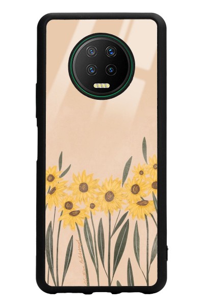 Infinix Note 7 Watercolor Sunflower Tasarımlı Glossy Telefon Kılıfı