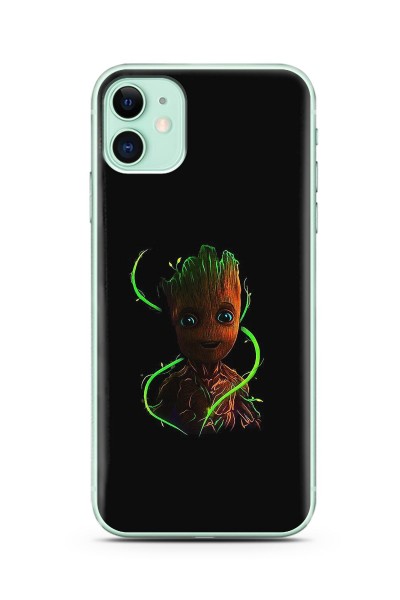 Iphone 11 Baby Groot Tasarım Süper Şeffaf Silikon Telefon Kılıfı