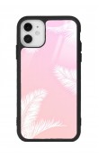 iPhone 11 Beyaz Palmiye Tasarımlı Glossy Telefon Kılıfı