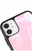 iPhone 11 Beyaz Palmiye Tasarımlı Glossy Telefon Kılıfı