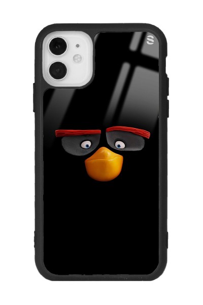 iPhone 11 Black Angry Birds Tasarımlı Glossy Telefon Kılıfı