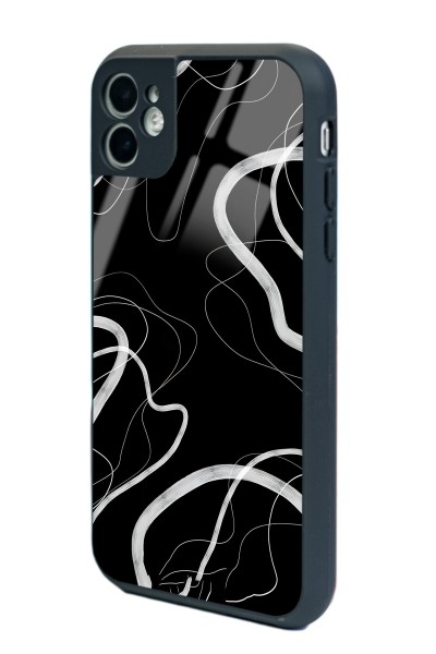 iPhone 11 Black Wave Tasarımlı Glossy Telefon Kılıfı