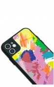 iPhone 11 Colored Brush Tasarımlı Glossy Telefon Kılıfı