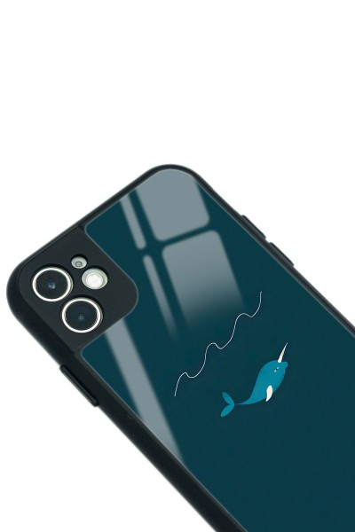 iPhone 11 Doodle Fish Tasarımlı Glossy Telefon Kılıfı