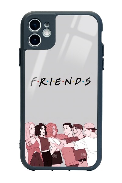 iPhone 11 Doodle Friends Tasarımlı Glossy Telefon Kılıfı