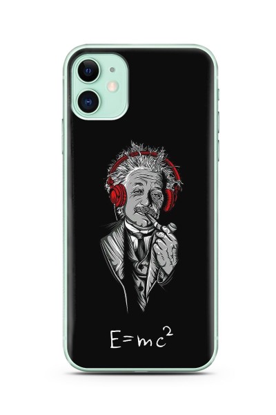 iPhone 11 Einstein Tasarım Süper Şeffaf Silikon Telefon Kılıfı