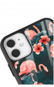iPhone 11 Flamingo Leaf Tasarımlı Glossy Telefon Kılıfı