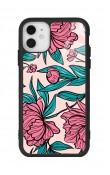 iPhone 11 Fuşya Çiçekli Tasarımlı Glossy Telefon Kılıfı