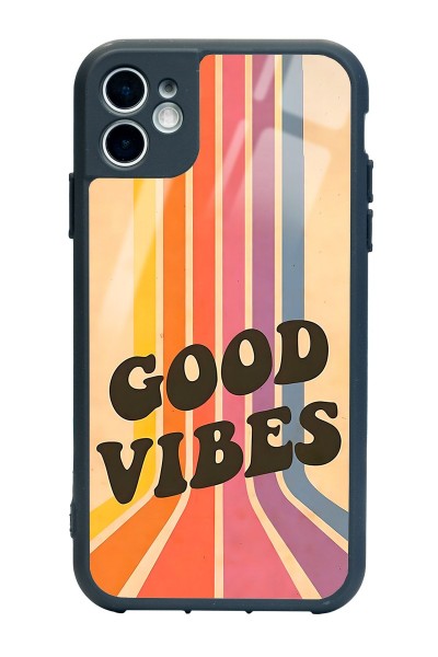 iPhone 11 Good Vibes Tasarımlı Glossy Telefon Kılıfı