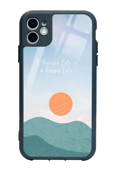 iPhone 11 Happy Life Tasarımlı Glossy Telefon Kılıfı