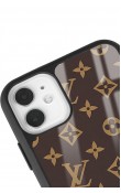 iPhone 11 Kahverengi Lv Tasarımlı Glossy Telefon Kılıfı