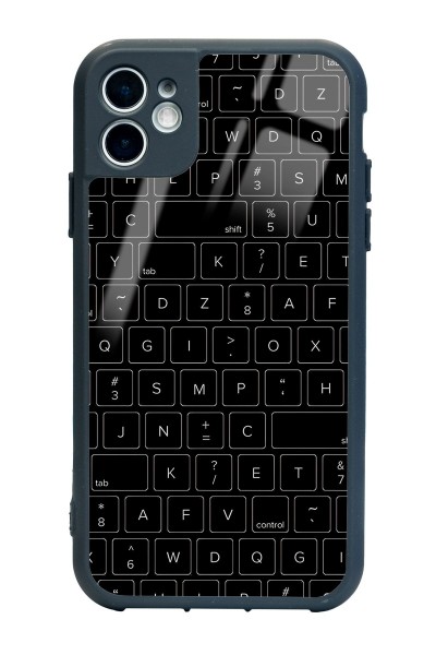 iPhone 11 Keyboard Tasarımlı Glossy Telefon Kılıfı