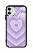 iPhone 11 Lila Kalp Tasarımlı Glossy Telefon Kılıfı