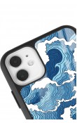 iPhone 11 Mavi Dalga Tasarımlı Glossy Telefon Kılıfı