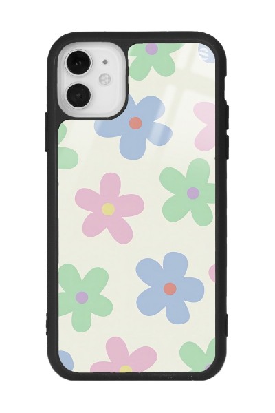 iPhone 11 Nude Çiçek Tasarımlı Glossy Telefon Kılıfı