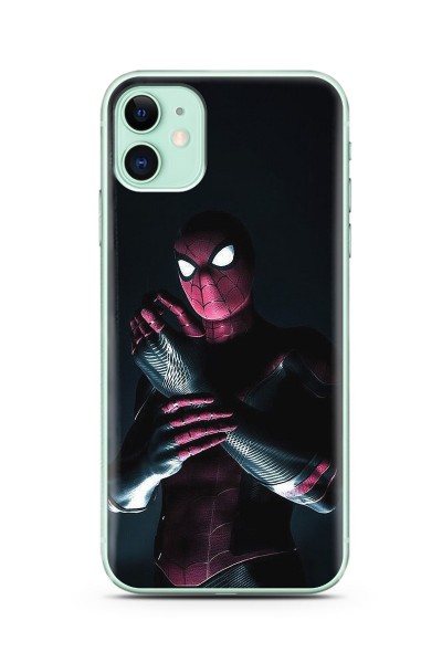 iPhone 11 Örümcek Adam Tasarım Süper Şeffaf Silikon Telefon Kılıfı