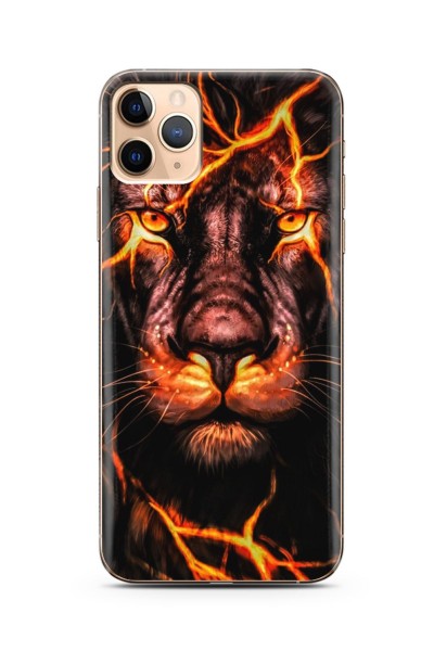 iPhone 11 Pro Aslan Neon Tasarım Süper Şeffaf Silikon Telefon Kılıfı
