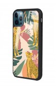 iPhone 11 Pro Çiçekli Leopar Tasarımlı Glossy Telefon Kılıfı