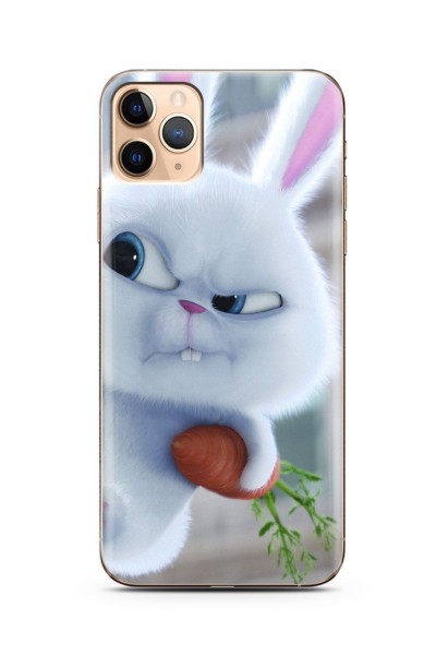 iPhone 11 Pro Dedektif Tavşan Tasarımlı Süper Şeffaf Silikon Telefon Kılıfı