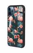 iPhone 11 Pro Flamingo Leaf Tasarımlı Glossy Telefon Kılıfı