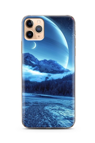iPhone 11 Pro Kış Tasarımlı Süper Şeffaf Silikon Telefon Kılıfı