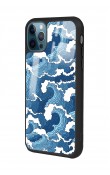 iPhone 11 Pro Mavi Dalga Tasarımlı Glossy Telefon Kılıfı
