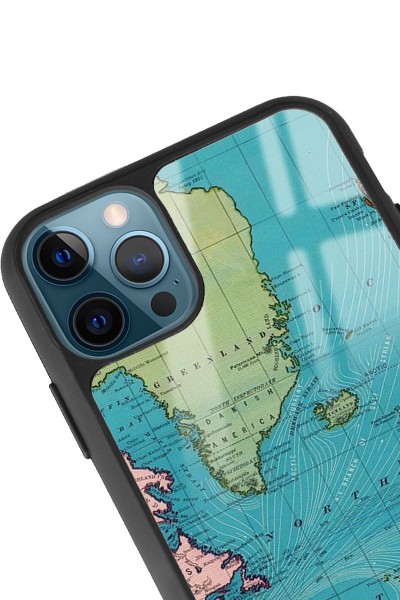 iPhone 11 Pro Max Atlantic Map Tasarımlı Glossy Telefon Kılıfı