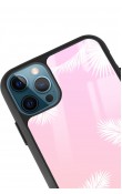 iPhone 11 Pro Max Beyaz Palmiye Tasarımlı Glossy Telefon Kılıfı