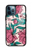 iPhone 11 Pro Max Fuşya Çiçekli Tasarımlı Glossy Telefon Kılıfı