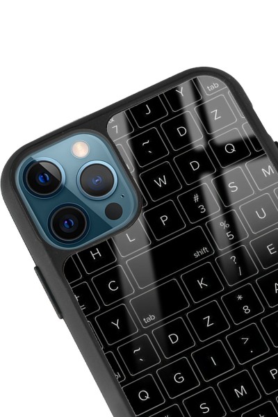iPhone 11 Pro Max Keyboard Tasarımlı Glossy Telefon Kılıfı