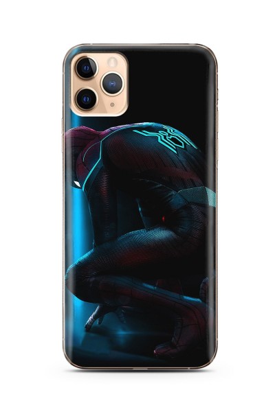 iPhone 11 Pro Max Şeffaf Örümcek Adam Tasarım Süper Silikon Telefon Kılıfı