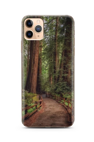 iPhone 11 Pro Orman Yol Tasarımlı Süper Şeffaf Silikon Telefon Kılıfı