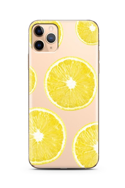 iPhone 11 Pro Uyumlu Limon Dilimi Tasarımlı Süper Şeffaf Silikon Telefon Kılıfı