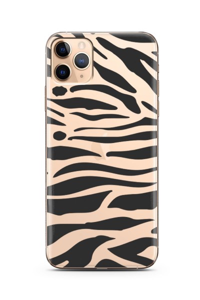 iPhone 11 Pro Uyumlu Zebra Tasarımlı Süper Şeffaf Silikon Telefon Kılıfı