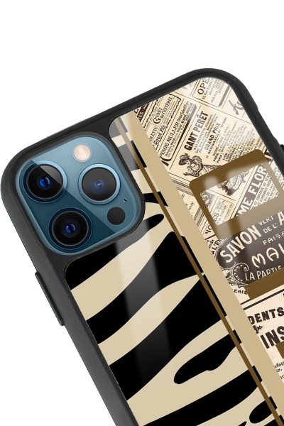 iPhone 11 Pro Zebra Gazete Tasarımlı Glossy Telefon Kılıfı