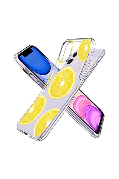 Iphone 11 Uyumlu Limon Dilimi Tasarımlı Süper Şeffaf Silikon Telefon Kılıfı