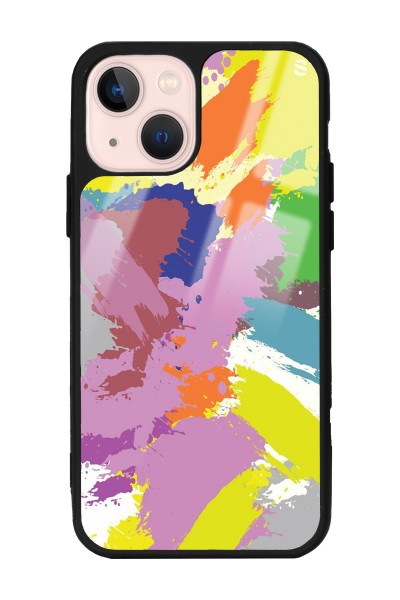 iPhone 13 Colored Brush Tasarımlı Glossy Telefon Kılıfı