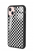 iPhone 13 Damalı Tasarımlı Glossy Telefon Kılıfı