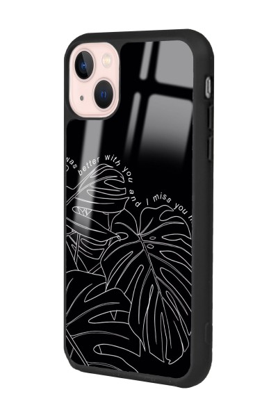 iPhone 13 Dark Leaf Tasarımlı Glossy Telefon Kılıfı