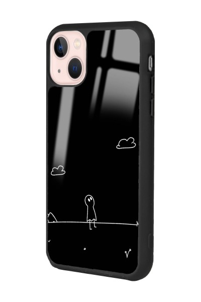 iPhone 13 Doodle Casper Tasarımlı Glossy Telefon Kılıfı