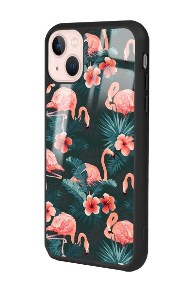 iPhone 13 Flamingo Leaf Tasarımlı Glossy Telefon Kılıfı