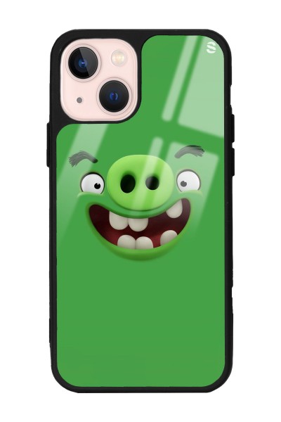 iPhone 13 Green Angry Birds Tasarımlı Glossy Telefon Kılıfı