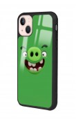 iPhone 13 Green Angry Birds Tasarımlı Glossy Telefon Kılıfı